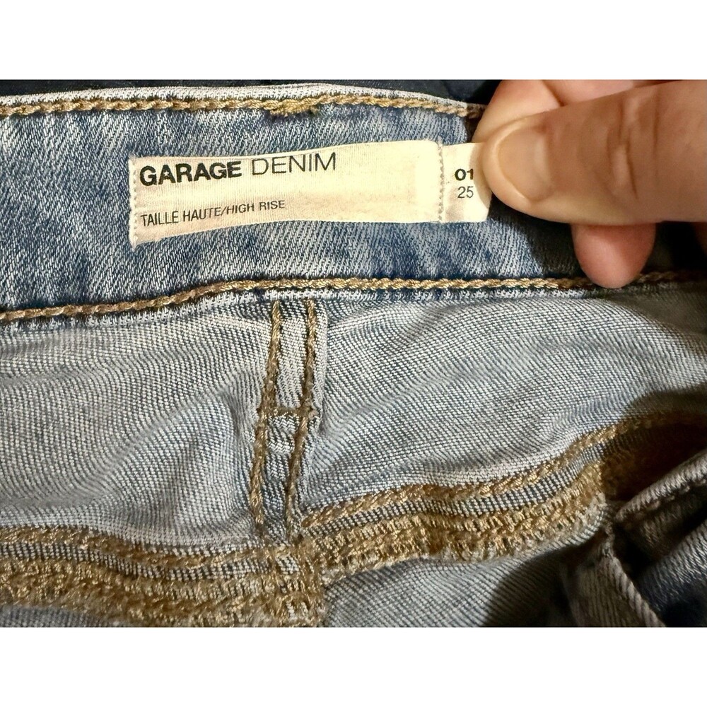Garage Juniors Size 1 Blue Jeans Medium Wash Skinny Fit High Rise - Picture 4 of 7